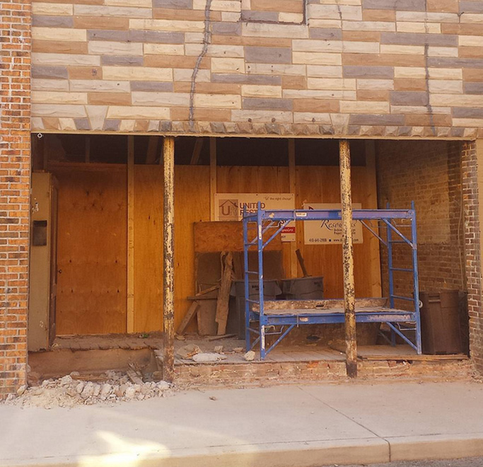 Exterior brick construction 