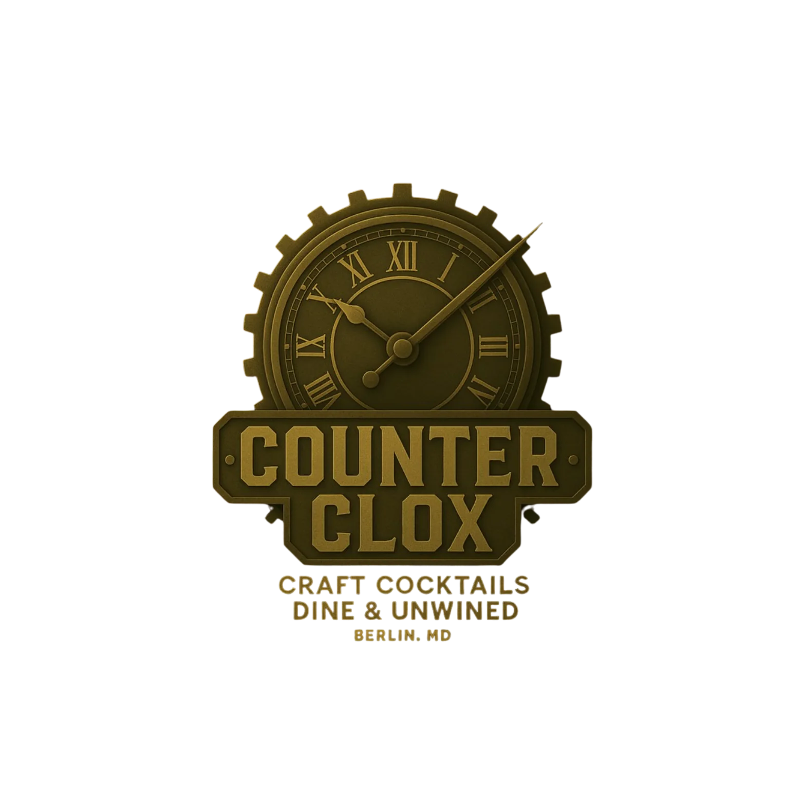 a logo for a craft cocktail bar called counter clox